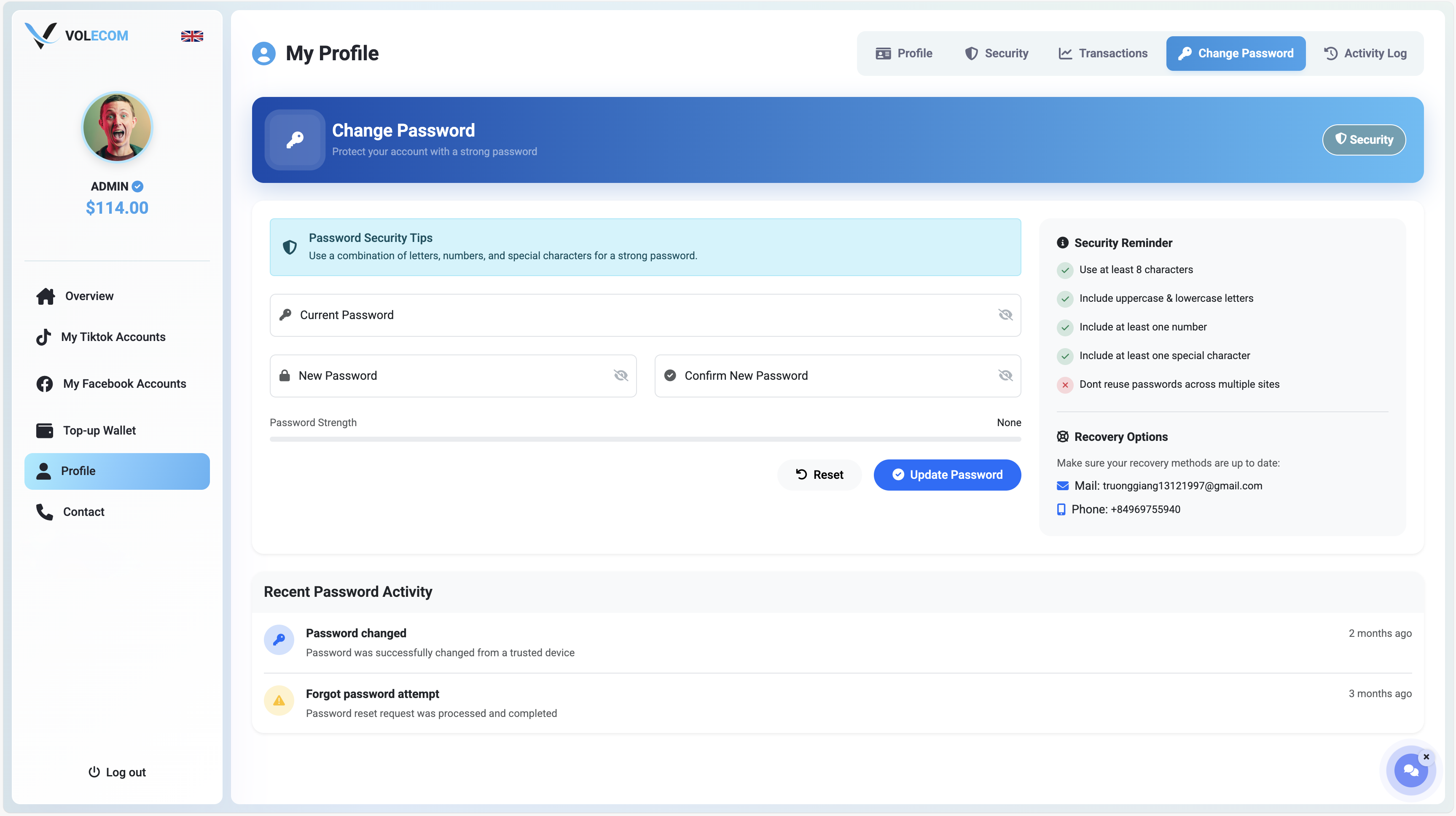 Change Password